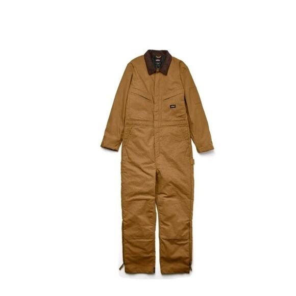 NWT Dickies Men's Duck Insulated Coveralls Workwear 2XL XXL Brown Water Repel - Picture 2 of 4
